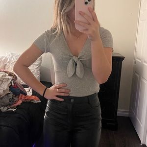 Tied Grey Going-Out Top